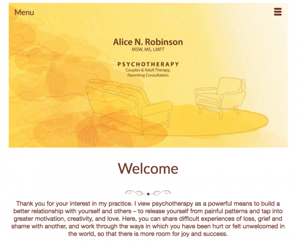 Alice N. Robinson, Psychotherapist